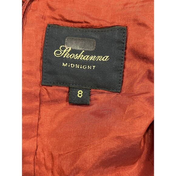 Shoshanna Midnight Coraline Red Jacquard Print Sleeveless High-Low Dress Sz 8 - Picture 9 of 16